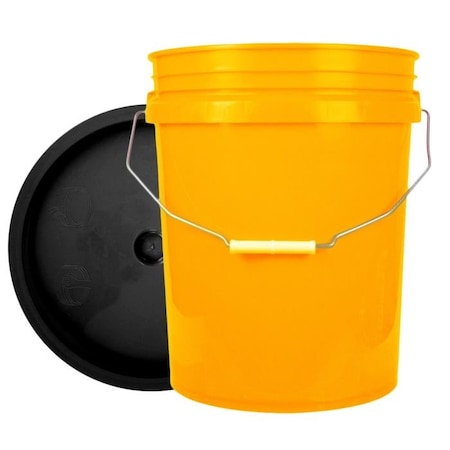 Bucket, 12 In H, Yellow And Black